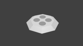 tapered octagon button 10 millimetre (printed colour: white)